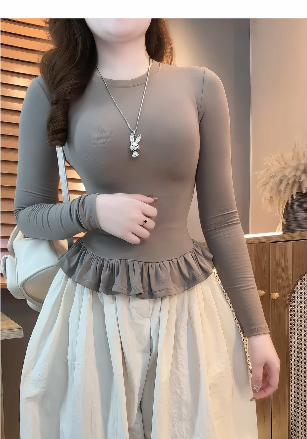 Áo thun tay dài ôm viền bèo #xuhuong #aokieu #aokieuhottrend #aothun #setdoxinh 