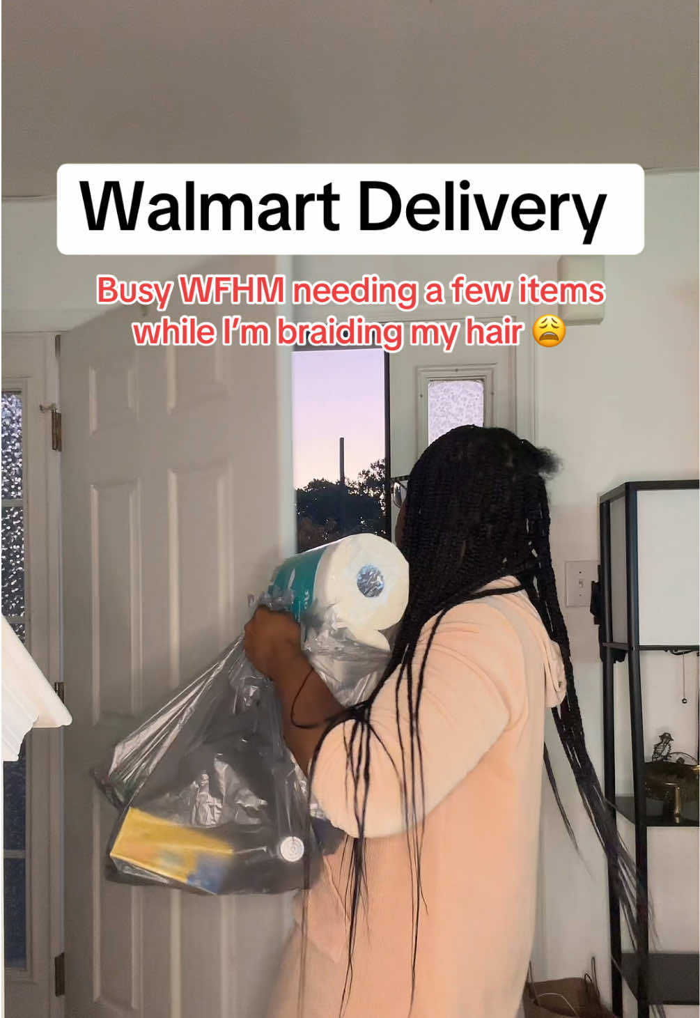 So I needed a few items while I was braiding my hair and Instacart came through in the clutch ✨✨ #instacart #walmartdelivery #MomsofTikTok #wfhmom 