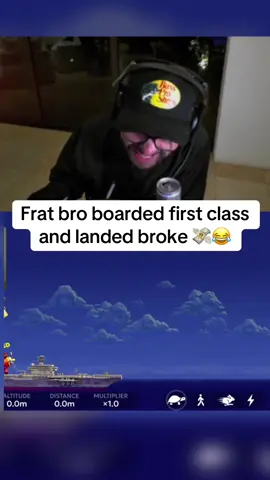 Frat bro boarded first class and landed broke 💸😂#kickstreaming #fypシ゚ #plane 