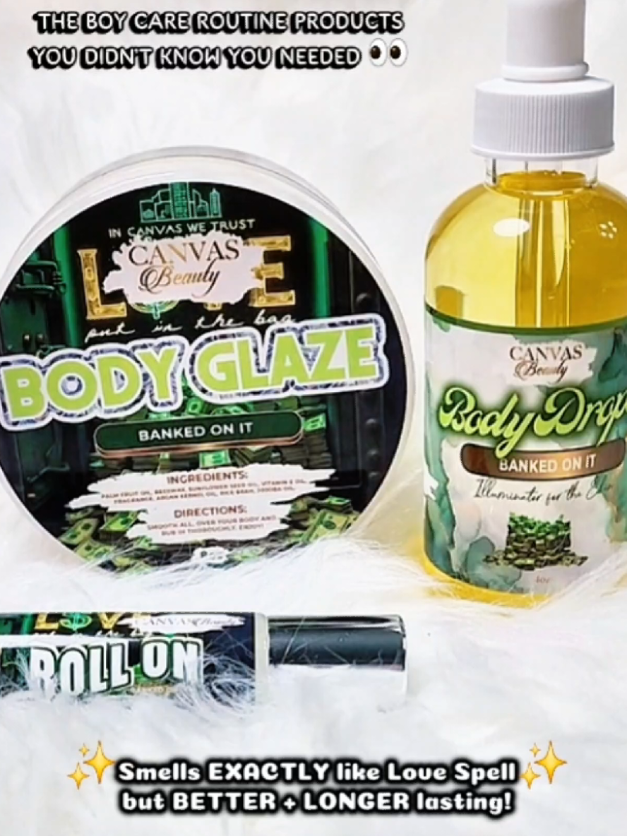 Ultimate Body Care Routine for Radiant Skin with Banked on It Bodycare Trio from @CANVAS BEAUTY BRAND . This Trio includes a Body Oil,  Body Glaze and Perfume Roller in the scent Banked on It, that smells like Love Spell!  #bodycare #SelfCare  #skincare #showerroutine  #canvasbeautybrand 
