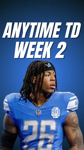 🏈 The 5 BEST Week 2 Touchdown Picks Leg 1: Jahmyr Gibbs – Anytime touchdown Didn’t score in Week 1. Bears allow 7th most TDs to RBs. Hasn’t gone back-to-back games without a TD since 2023. Leg 2: James Cook – Anytime touchdown TD in 7 of his last 8 games (74%). Scored vs Jets last matchup. Bills lean on him in scoring spots. Leg 3: Derrick Henry – Anytime touchdown 5 straight games with a TD. Browns allow 5th most rushing TDs. 3 TDs in his last 2 vs Cleveland. Leg 4: Kyren Williams – Anytime touchdown Scored in 7 of last 9 games. Titans allow the most RB TDs in the league. Workhorse in red zone. Leg 5: Jalen Hurts – Anytime touchdown TD in 7 of last 9 games. Scored in 4 straight. 2 TDs in Week 1, scored vs Chiefs last game.