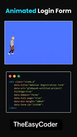 🚀 Animated Login Form with HTML & CSS | Modern UI Design #webdevelopment #codingtutorial #htmlcss #uidesign 