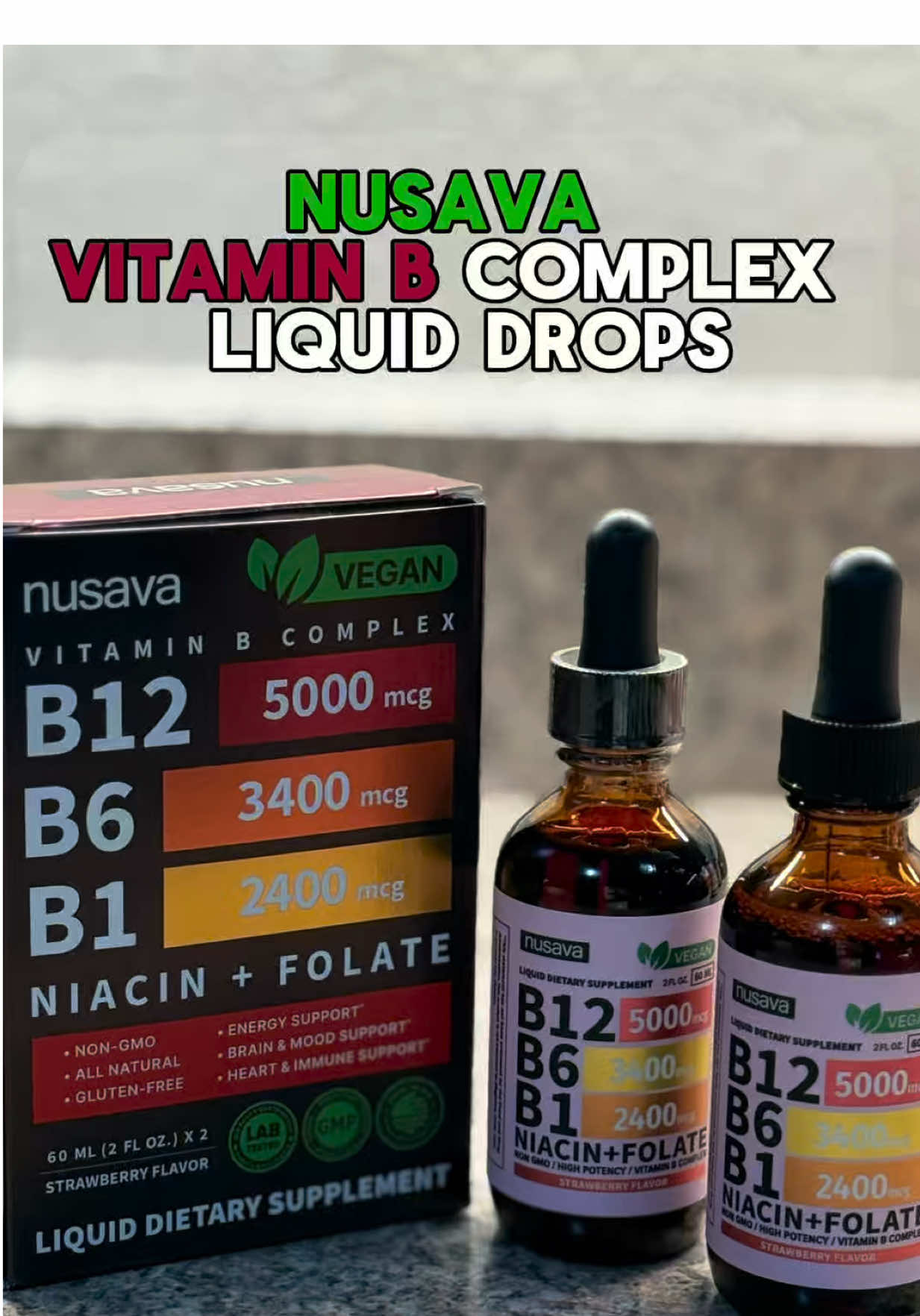 @Nusava Nusava Vitamin B complex liquid drops. #VeganSupplements #EnergyBoost #VitaminB12 #WellnessTok #lagemma 