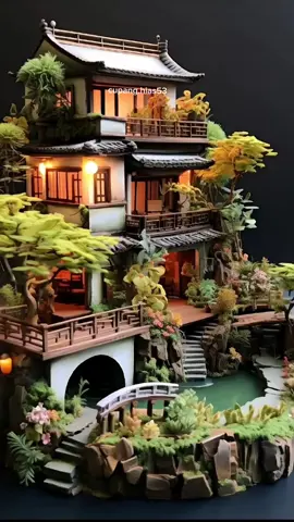Rumah impian bergaya oriental 🏯✨ Miniatur ini bikin suasana jadi adem banget, serasa tinggal di alam penuh ketenangan 🌿💡 Kalau kamu punya rumah kayak gini, mau ajak siapa tinggal bareng? 😍 #MiniatureArt #DreamHouse #ZenVibes #MiniaturRumah #FYPシ 
