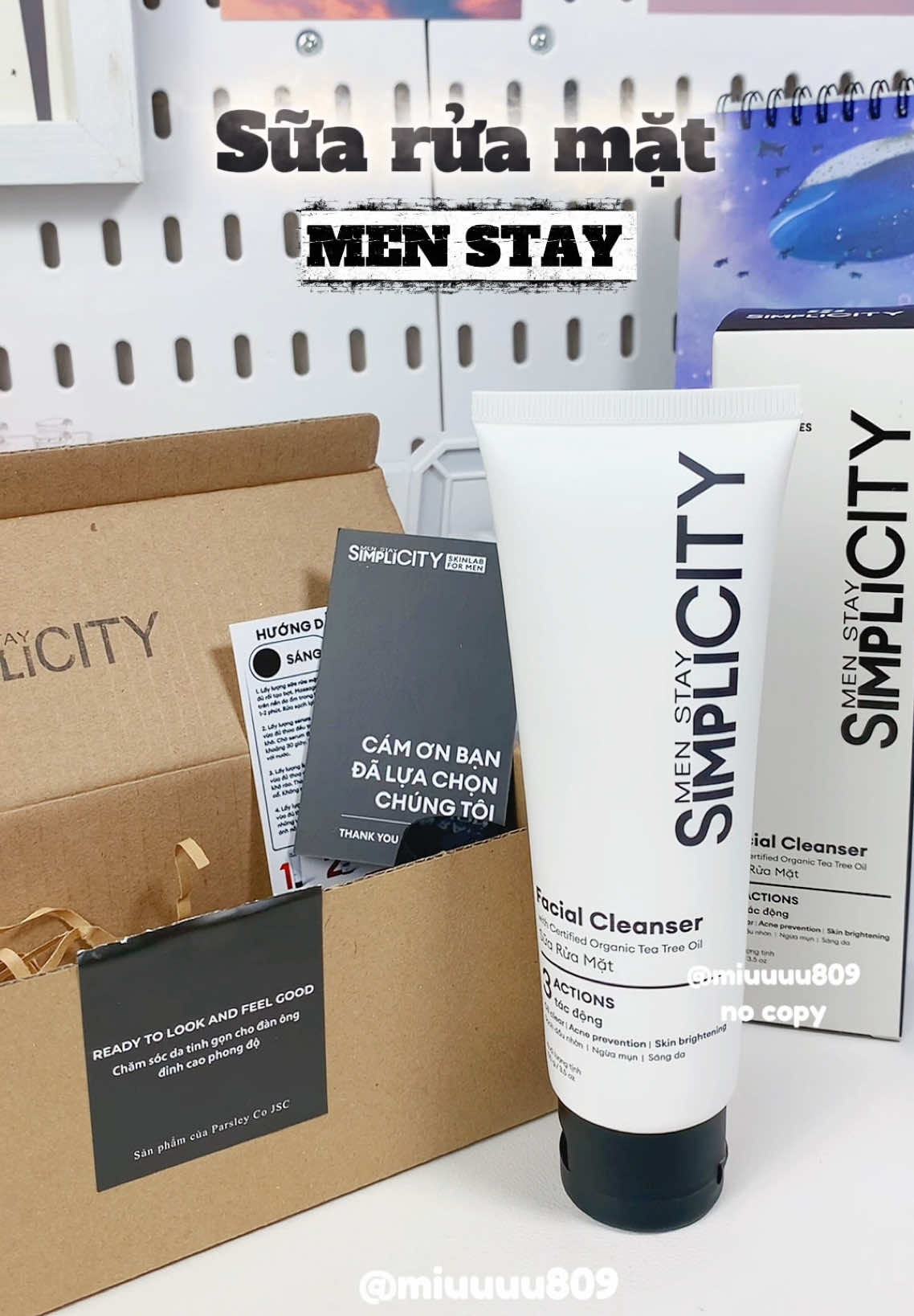 Sữa rửa mặt cho nam Men Stay #suaruamat #suaruamatnam #menstay #miuuuu #unbox 
