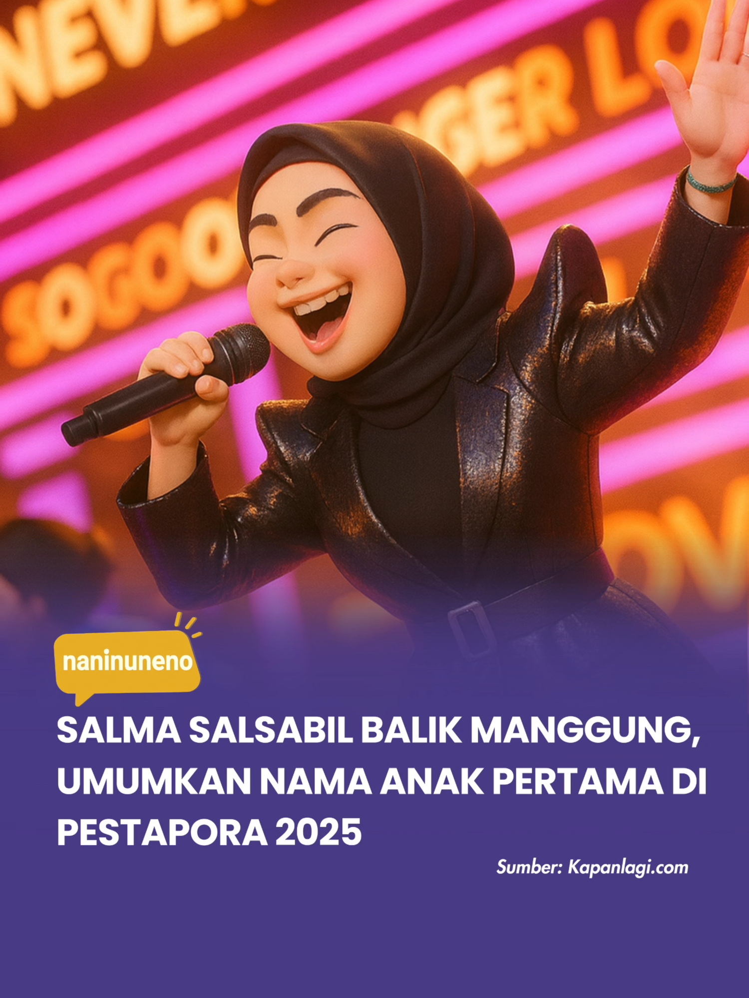 Setelah vakum bernyanyi lebih dari setengah tahun, Salma Salsabil akhirnya kembali menghibur penggemar di panggung Pestapora 2025 pada Sabtu, 6 September 2025. Penampilannya sudah bikin heboh, apalagi setelah Salma memberi kejutan ungkap nama anaknya di akhir acara. Setelah membawakan lagu 'Terima Kasih' sebagai penutup, dengan lantang Salma menyebut nama anak cowoknya, yaitu Obaid Bahier Raden Laitupa.  Bisa dibilang, comeback-nya ke panggung bukan cuma sebagai penyanyi, tapi juga comeback sebagai ibu satu anak. #beritaterikini #salmasalsabil #indonesianidol #beritahariini #salma #fyppp #pestapora2025