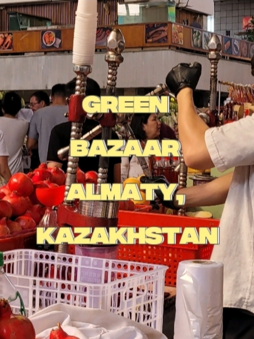 From fresh fruits to… goat heads 🐐👀 The Green Bazaar in Almaty was an adventure I didn’t expect. #muslimah   #Kazakhstan #CentralAsia #traveltiktok  #travelvlog 