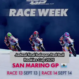 Jadwal final balapan Red Bull Rookies Cup 2025 dihelat akhir pekan ini di Misano, Italia, mulai Sabtu (13/9/2025) hingga Minggu (14/9/2025). #motorcycle #motogp #vedaegapratama #indonesia🇮🇩 #viral 