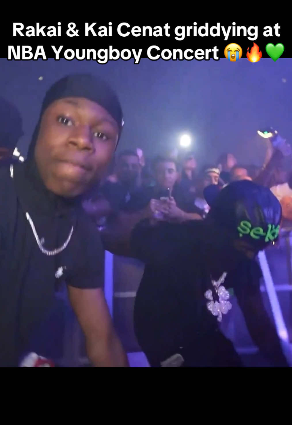 Rakai & Kai Cenat griddying at NBA Youngboy Concert 😭🔥💚 #fyp #kaicenat #nbayoungboy #rakai #viral 