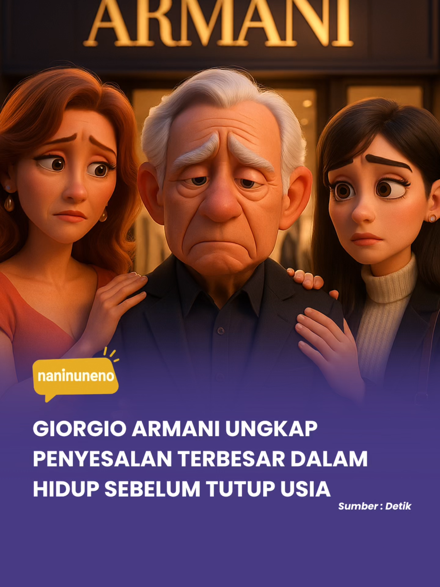 Dunia fashion berduka, Giorgio Armani wafat di usia 91 tahun. Hingga akhir hayatnya, sang maestro tetap dikenal sebagai pekerja keras dan pencipta karya yang mendunia. Dari setelan revolusioner hingga pakaian ikonik di film American Gigolo, Armani menjelma jadi simbol elegansi dan kekuatan dalam mode. Perusahaannya berkembang jadi imperium global, namun ia tetap menolak dijual ke konglomerat besar demi menjaga independensi. Namun, Armani mengaku memiliki sebuah penyesalan yang diungkapkannya sebelum ajal menjemput. Dia menyesal karena terlalu sibuk bekerja sampai sulit mencari waktu untuk berkumpul dengan orang-orang terdekatnya. 