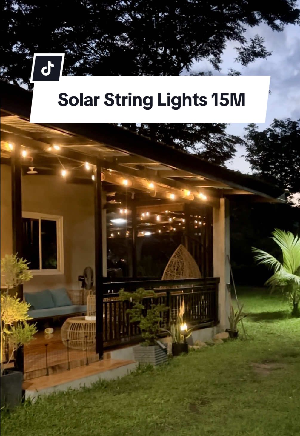 Solar String Lights 15M Outdoor Waterproof Christmas Decor #solarlights #stringlights #christmas #christmasdecor #outdoor 
