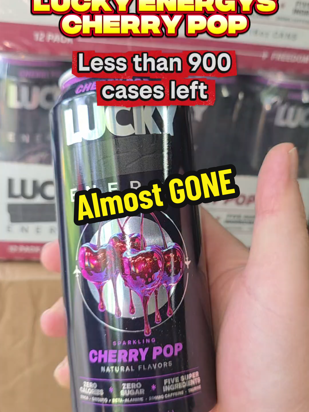 Better hurry @Lucky Energy  Cherry Pop is almost sold old #luckyenergy #energydrinks #cleanenergy #betterforyou #wellness 