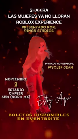 Nueva fecha abierta para Shakira Las Mujeres Ya No Lloran Roblox Experience, y por cierto, será nuestro primer concierto en inglés, por lo que podrás escuchar canciones como “Whenever, wherever”, “She-Wolf”, “Poem to a horse”, “Underneath your clothes” y más. Los esperamos en este nuevo comienzo!!! . . . . #shakira #robloxconcert #lasmujeresyanolloran #creatorsearchinsights #shakiraconcierto 