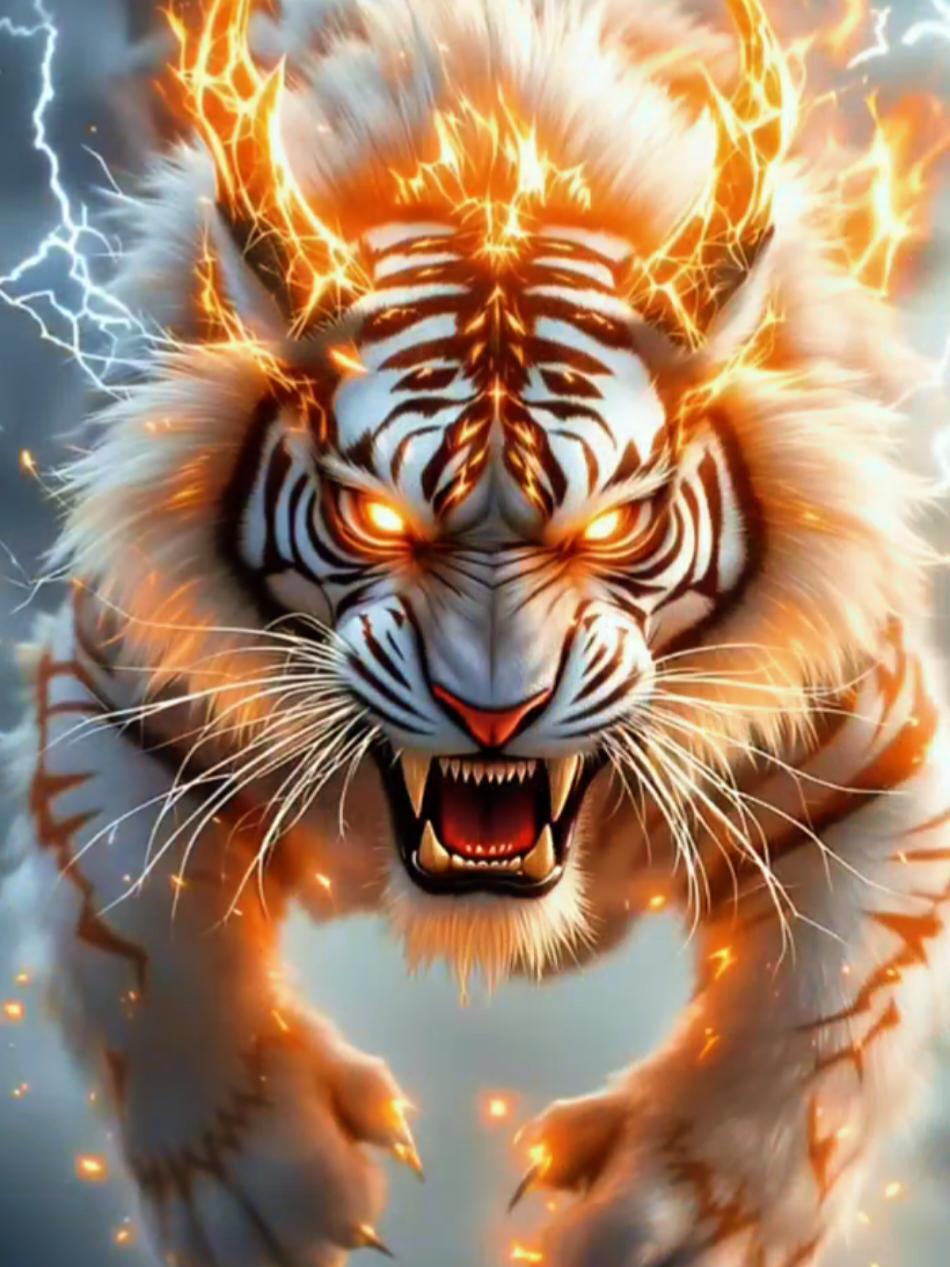 tiger charging animation and live wallpaper #charginganimation #livewallpaper #fyp #animation #tiger 