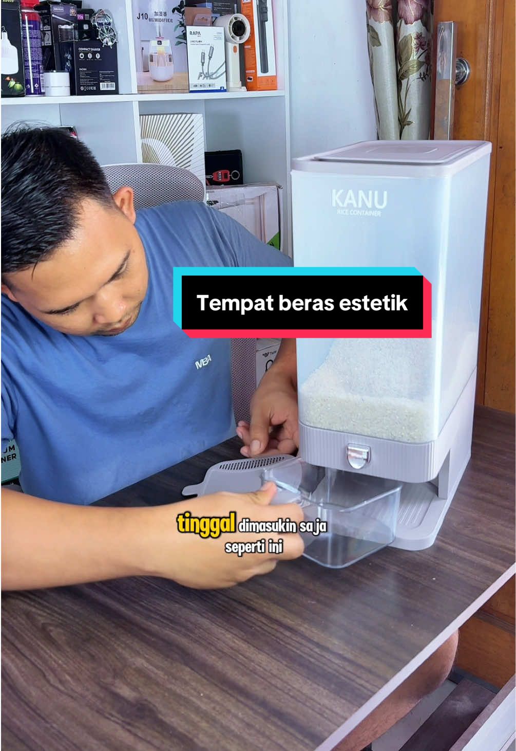 Promo tempat penyimpanan beras estetik kapasitas 5L - 10L. #tempatberas #tempatberasestetik 