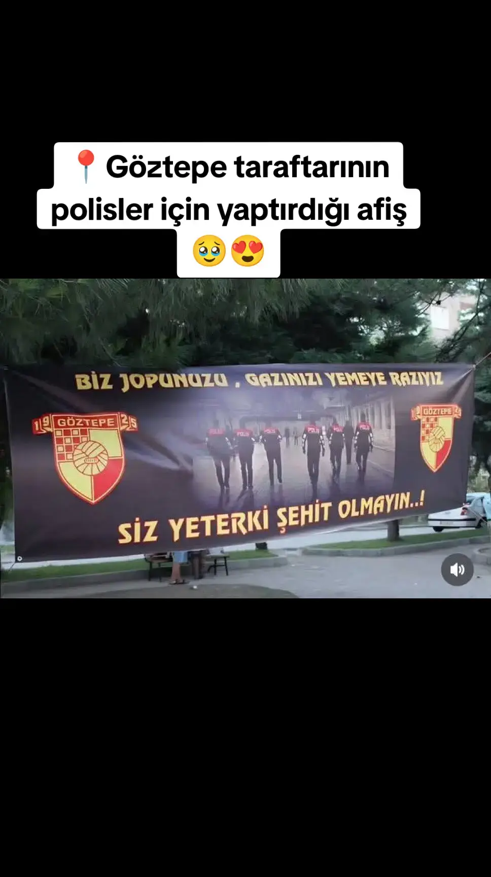 siz ne harika bir topluluksunuz be Göztepe 💛❤️ #göztepe #gözgöz #galatasaray #asker #polis