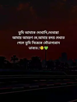 তুমি আমাকে দেখোনি,দেখেছো আমার আবরণ কে,আমার হৃদয় দেখতে পেলে তুমি নিজেকে সৌভাগ্যবান ভাবতে.!🫠💚 #foryou #foryourpage  #statusvideo #viral #dear_tiktok_team_plzz_dont_under_review_my_video @For You @TikTok Bangladesh @TikTok Malaysia 