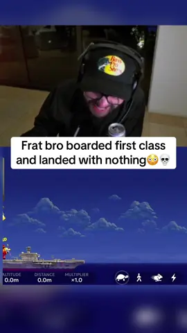 Frat bro boarded first class and landed with nothing😳💀#kickstreaming #plane#fyp 