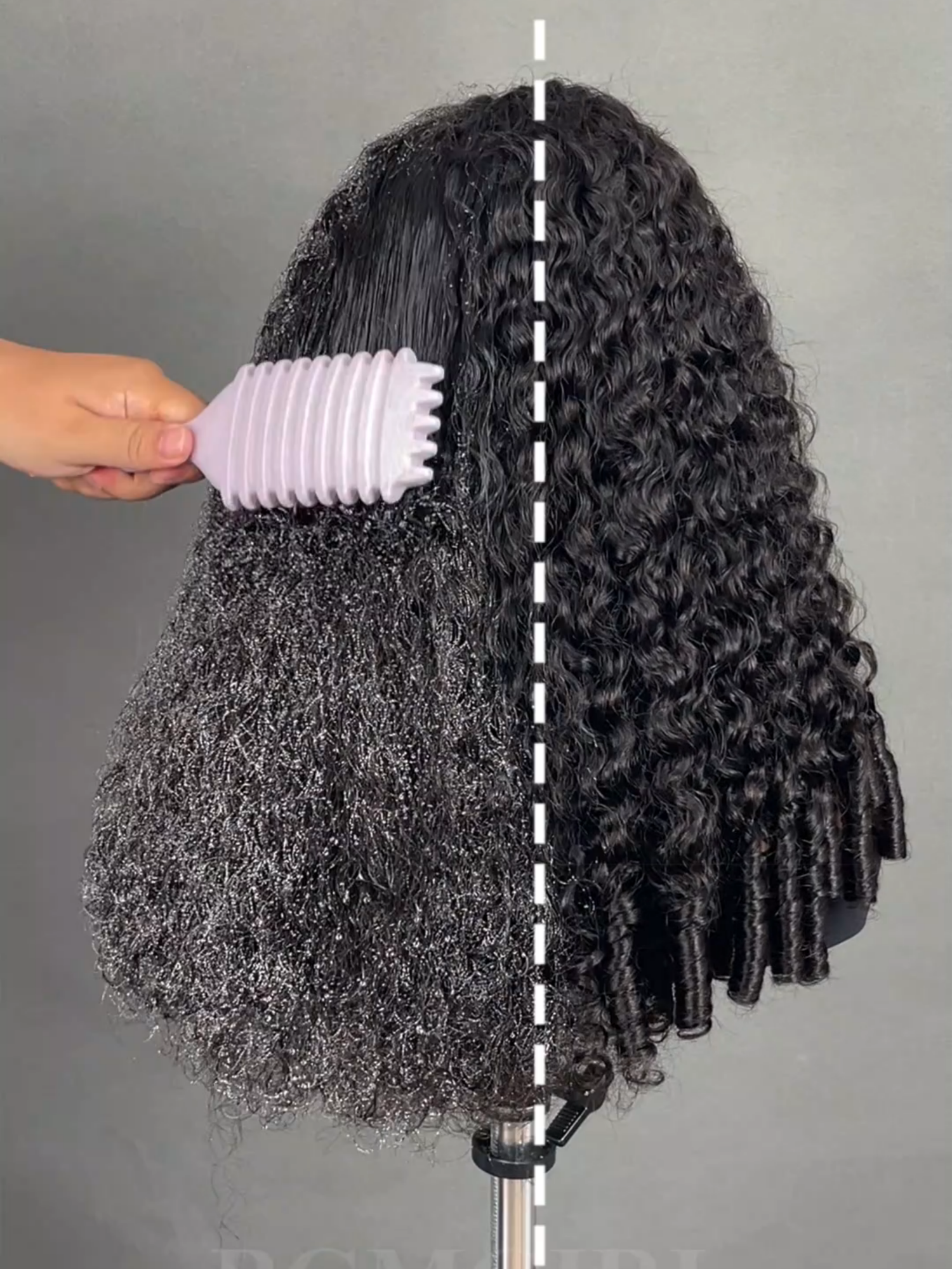 Which look fits you best…. wet or dry? 💦#bgmgirlhair #halfwigtok #burmesecurlyhair #bgmgirlgluelesswig #FallFreshness #TikTokShopRestock #checktiktokshop