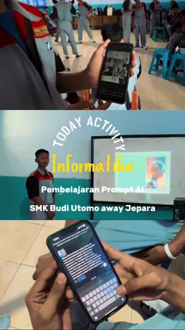 Integrasi Pembelajaran KKA (Prompt AI) di SMK Budi Utomo Way Jepara. Belajar dapat dilaksanakan di manapun dan kapanpun tapi tetap bijaksanalah dalam prosesnya! #smkbudiutomowayjepara #guru #smk #fyp #sekolah 