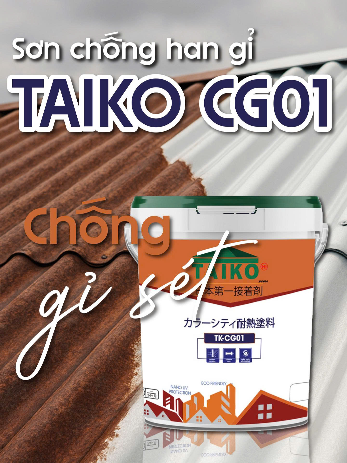 Sơn Chống Han Rỉ Đa Năng – Dùng Cho Sắt, Thép, Nhôm, Kẽm, Chống Ăn Mòn Tuyệt Đối, Dễ Dàng Sử Dụng, Độ Bền Cao #sonchongtham #sonchongthamtuong #taikovietnam #sonchonghari #chonghanritaiko