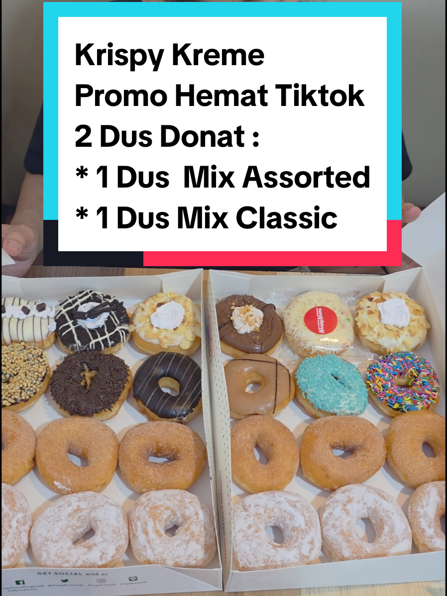 PROMO HEMAT TIKTOK Krispy Kreme   Promo Hemat Tiktok 2 Dus Donat : * 1 Dus  Mix Assorted * 1 Dus  Mix Classic hanya Rp. 114.000,- Cusss klik tag lokasi di video ini, lalu dapatkan promo menarik lainnya. @krispykreme  #GoAcademyDining  #jelajahbegah #PromoSeruWeekend #PromoMakanGajian #fypシ゚viral 