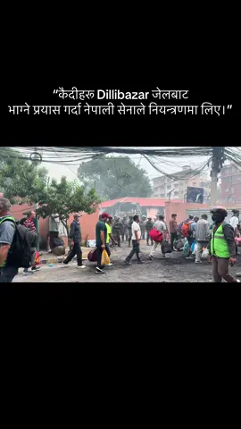 “कैदीहरू Dillibazar जेलबाट भाग्ने प्रयास गर्दा नेपाली सेनाले नियन्त्रणमा लिए।”