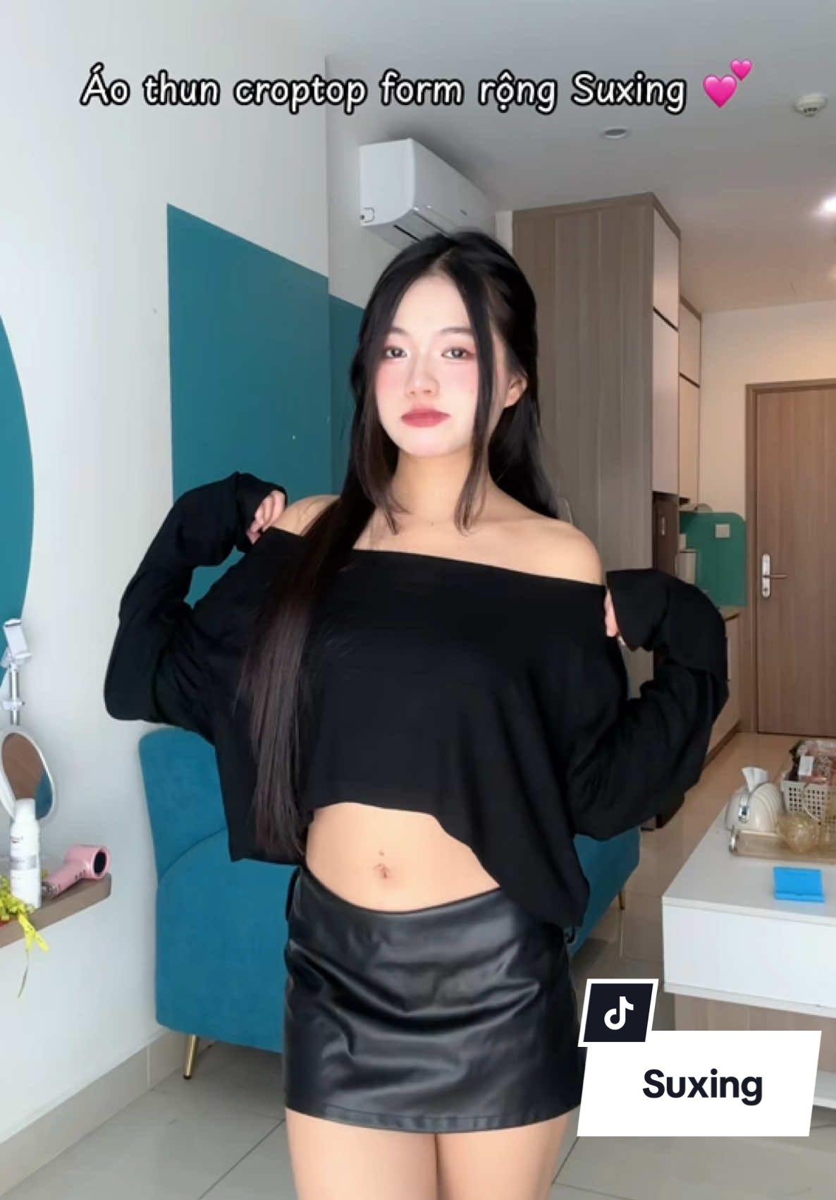 Áo thun croptop dài tay nhà Suxing đẹp mê nha #linhlipreview #suxing 