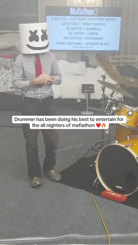Drummer has been doing his best to entertain for the all nighters of mafiathon ❤️🔥 #kaicenat #milesmorales #officedrummer #mafiathon3 #fyp @OfficeDrummer 