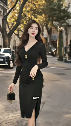 Lộng lẫy không kém gì mỹ nhân, diện đầm body cổ V xẻ tinh tế – vừa che khuyết điểm, vừa tôn dáng cực phẩm! #OOTD #outfit #vayxinh #nhacobacon369 ##tiktokshop 
