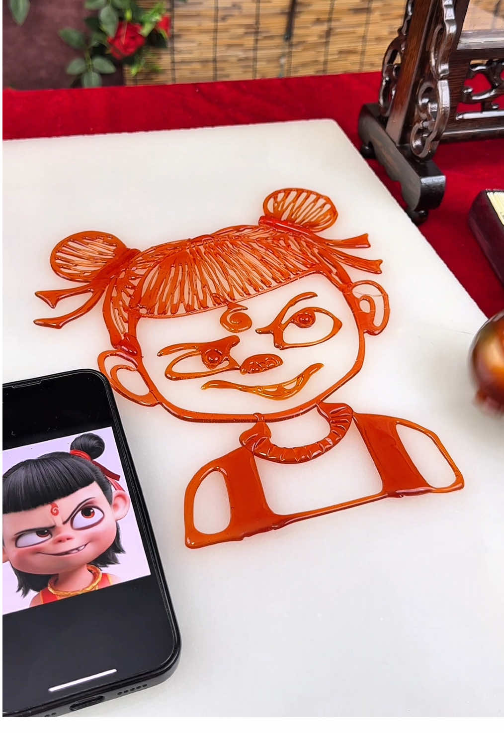 Draw a lollipop with a spoon