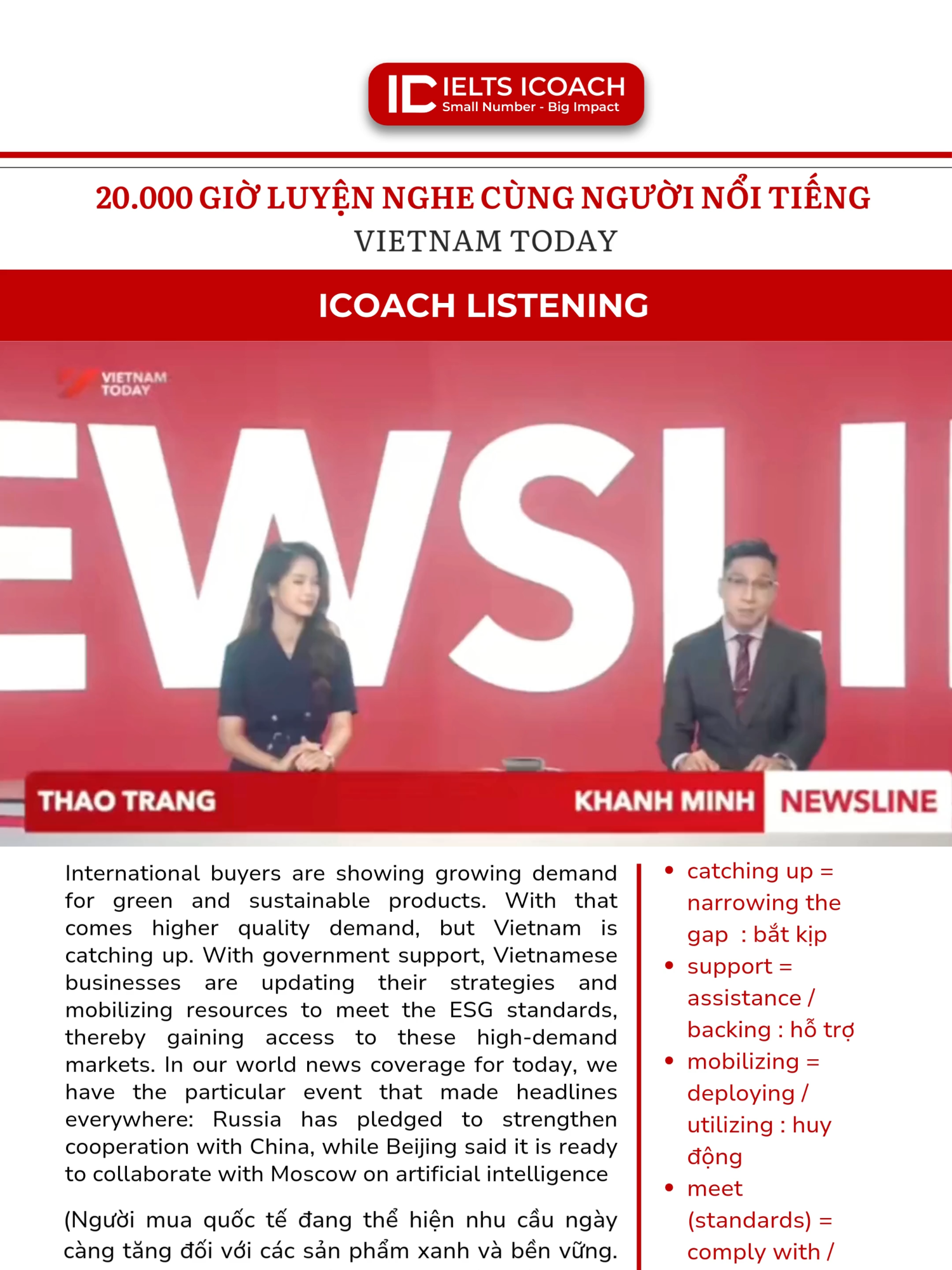 Kênh truyền hình Vietnam Today: Xu hướng tiêu dùng bền vững và bước đi chiến lược của Việt Nam #ieltsicoach #IELTSCOACH #viraltiktok #LearnOnTikTok #IELTSICOACH #fyppppppppppppppppppppppp #viralvideo #studywithme #foryoupage #xuhuong #fypage #xuhuongtiktok #podcast #english #ieltstips #trend #IELTS #listening #vocabulary #icoach #vietnamtoiyeu #vietnamtoday #speakingenglish #truyenhinhquocgia