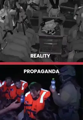 Reality & Propaganda. The Freedom Flotilla, carrying essential aid to the people of Gaza was intercepted by Israeli occupying forces at sea. On camera they can be seen handing food and water to the 12 volunteers. However earlier footage showcased the IOF cutting the boats communications, spraying them with an unknown substance and flying drones around their ship. #sumudflotilla  #europe #unitedstates #india #china
