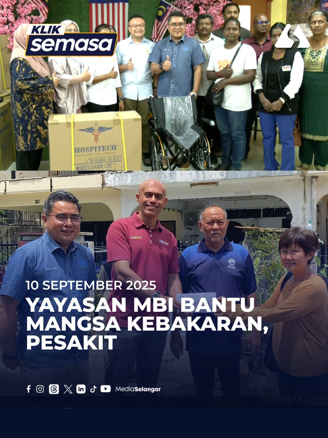 Yayasan Menteri Besar Selangor (Pemerbadanan) atau MBI peruntuk RM12,000 bagi membantu meringankan beban empat keluarga mangsa kebakaran di Kampung Tasek Tambahan di Ampang Jaya hari ini. Yayasan itu turut memperuntuk dana RM4,000 berupa kerusi roda bagi membantu lapan pesakit strok dan diabetes yang merupakan penduduk Dewan Undangan Negeri Teratai. #MediaSelangor #selangortv #kliksemasa