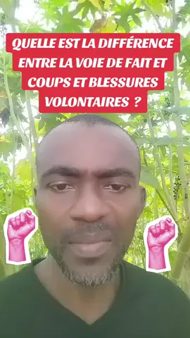 Quelle est la différence entre la voie de fait et coups et blessures volontaires ? #Voie_de_fait #Coups_et_blessures_volontaires #Distinction #tiktokcotedivoire #conseilsjuridiquesgratuits 