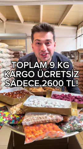 İDDALIYIZ! Türkiye’nin En Büyük Kuruyemiş Kampanyası! JUMBO ÇEREZ PAKETİ! 	•	500 Gr Antep Fıstığı 	•	500 Gr Kaju 	•	500 Gr Badem İçi 	•	500 Gr Fındık İçi 	•	500 Gr Fıstık İçi 	•	500 Gr Bonibon 	•	500 Gr Sarı Leblebi 	•	500 Gr Cips Fıstık 	•	500 Gr Köy Leblebisi 	•	500 Gr Cevizli Muska 	•	500 Gr Bol Cevizli Pekmezli Sucuk 	•	500 Gr Gül Yapraklı Fındıklı Lokum 	•	500 Gr Çifte Kavruk Lokum 	•	500 Gr Çakıltaşı 	•	500 Gr Soslu Mısır 	•	500 Gr Ay Çekirdeği 	•	900 Gr Patlayan Mısır Toplam 17 Parça, 9 Kg. Tüm Türkiye’ye Ücretsiz Kargo, Yalnızca 2600 TL! #hicretkuruyemiş 