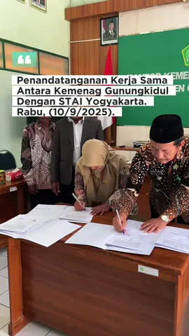 Kemenag Gunungkidul melakukan Penandatanganan Kerja Sama dengan STAI Yogyakarta pada Rabu, (10/9/2025).