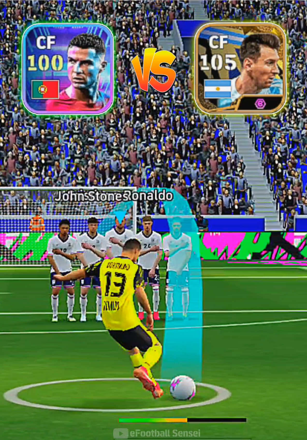 C. Ronaldo vs L. Messi All Free Kicks Challenge 🥶🔥  #efootball #efootball2026 #konami 