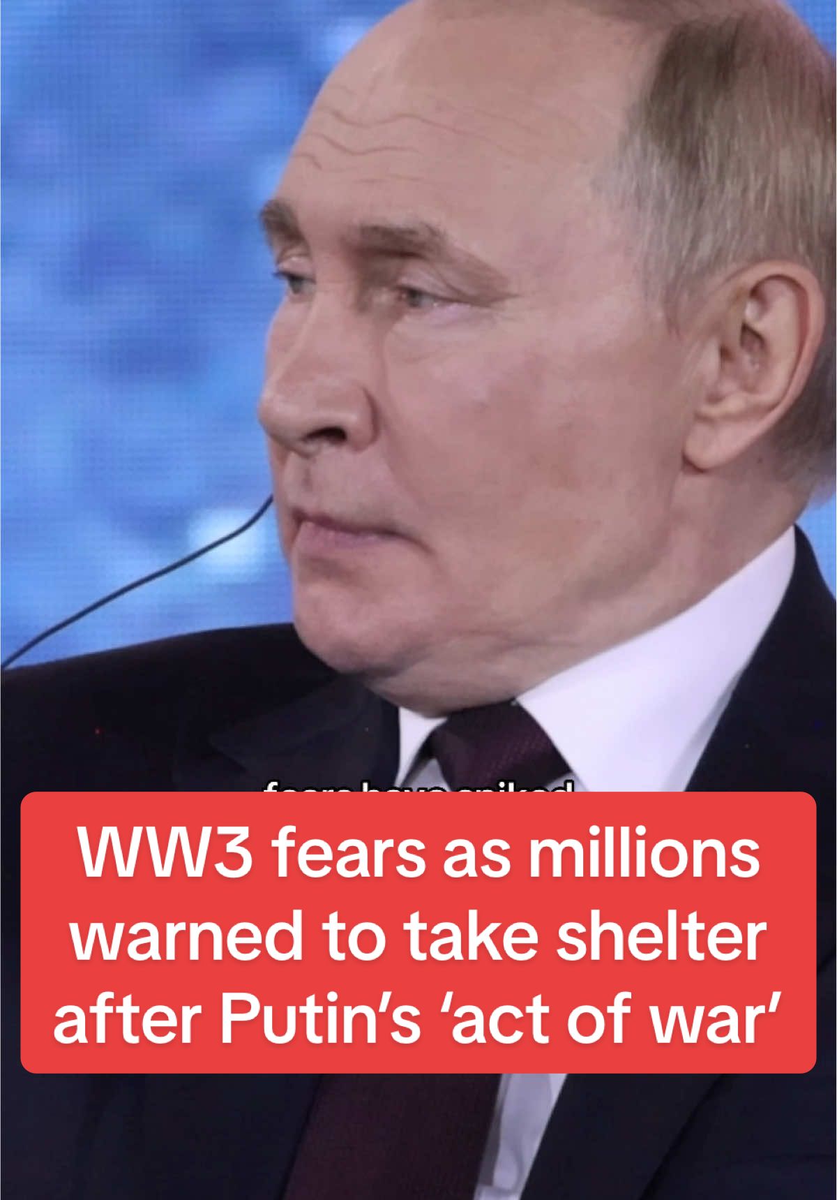 WW3 fears as millions warned to take shelter after Putin’s ‘act of war’ #fyp #breakingnews 