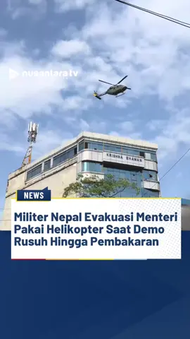 Nepal diguncang kerusuhan besar setelah mundurnya PM KP Sharma Oli.  Demonstrasi berubah brutal dengan pembakaran rumah Oli, Presiden Ram Chandra Poudel, hingga kediaman mantan PM Pushpa Kamal Dahal dan Sher Bahadur Deuba. Rumah Menteri Energi Deepak Khadka juga tak luput dari amukan massa.  Militer terpaksa mengevakuasi para menteri menggunakan helikopter dan memperketat pengamanan parlemen. Situasi makin genting setelah gedung parlemen diserbu dan dibakar, memaksa otoritas menutup bandara akibat demo yang meluas. (kjz/en) #Nepal #demo #KerusuhanNepal #DemoNepal #nusantaratv 
