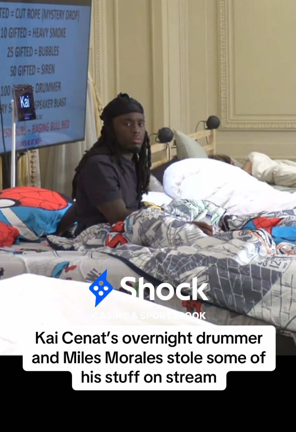 Kai Cenat’s overnight drummer and Miles Morales steal his stuff on stream 😂  #kaicenat #kaicenatclips #kaicenattv #mafiathon3 #kaicenatlive 