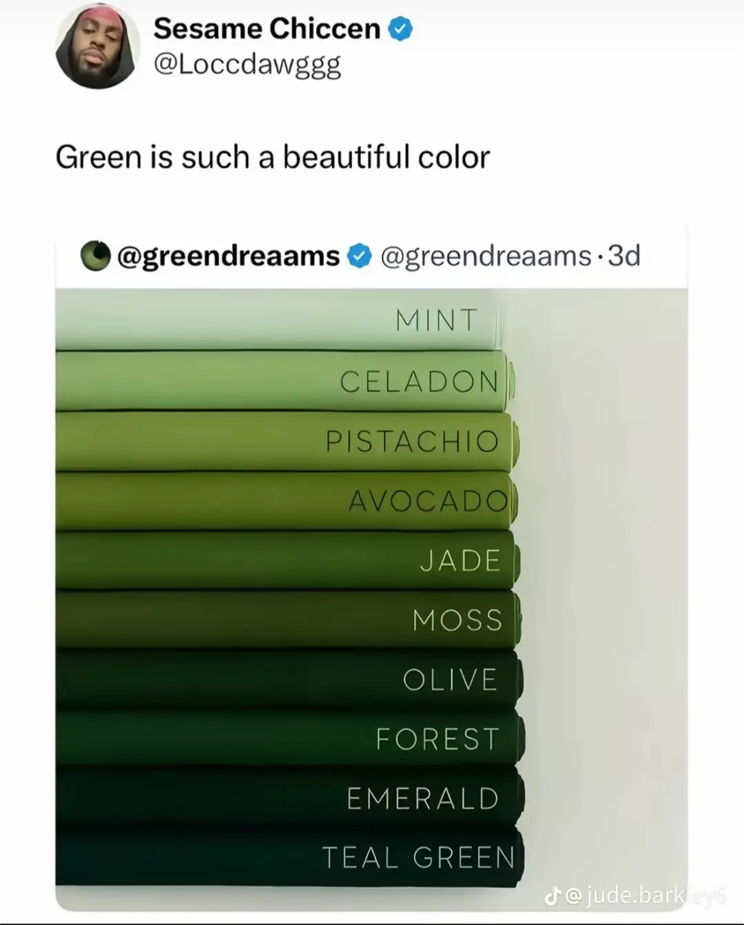 the beauty of colour green