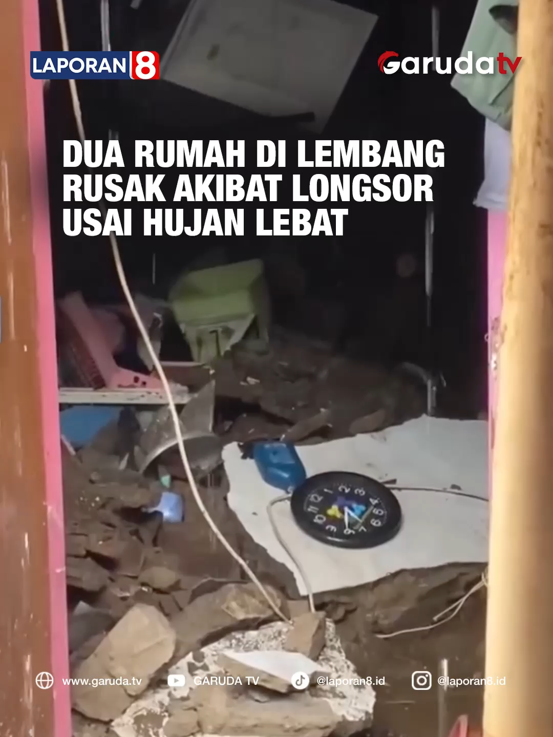 Hujan lebat pada Selasa (9/9) menyebabkan longsor di Kampung Jungkhun, Desa Jayagiri, Lembang, Bandung Barat. Dua rumah rusak, empat warga terdampak, tanpa korban jiwa. Banjir setinggi 50 cm juga merendam Jalan Panorama meski saluran drainase sudah diperbaiki. Penanganan darurat dan evakuasi telah dilakukan BPBD, sementara kerugian masih didata. Video | Editor : mmhna ahan tea (Facebook), rifqiannas12 (TikTok) | Xatrya Naskah | Admin : Awan | Raihana 🌐 Saksikan Garuda TV di Free to Air atau Streaming melalui: www.garuda.tv | YouTube Garuda TV | Aplikasi Vidio | Wewatch | IndiHome CH111 | Transvision CH824 | FirstMedia CH45 #GarudaTV #Laporan8 #LongsorLembang #BanjirLembang #Jayagiri #BPBD #BencanaAlam #BandungBarat #CuacaEkstrem