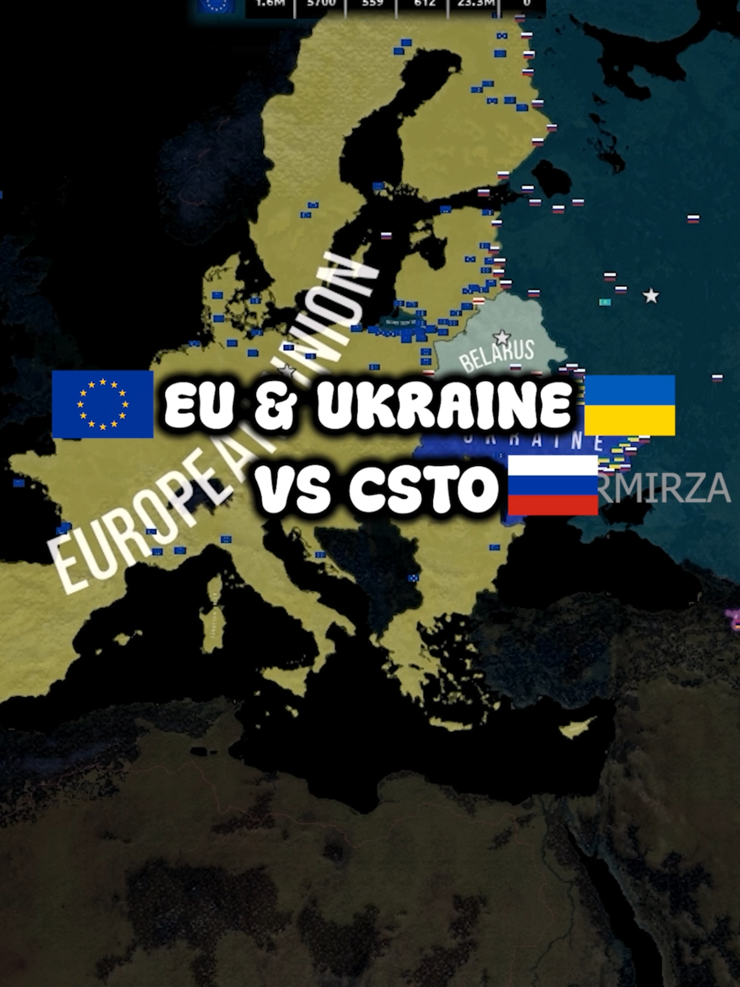 EU+Ukraine Vs CSTO #hoi4 #heartsofiron4 #russia #eu #europeanunion #ukraine #europe#versus #trends #fyp