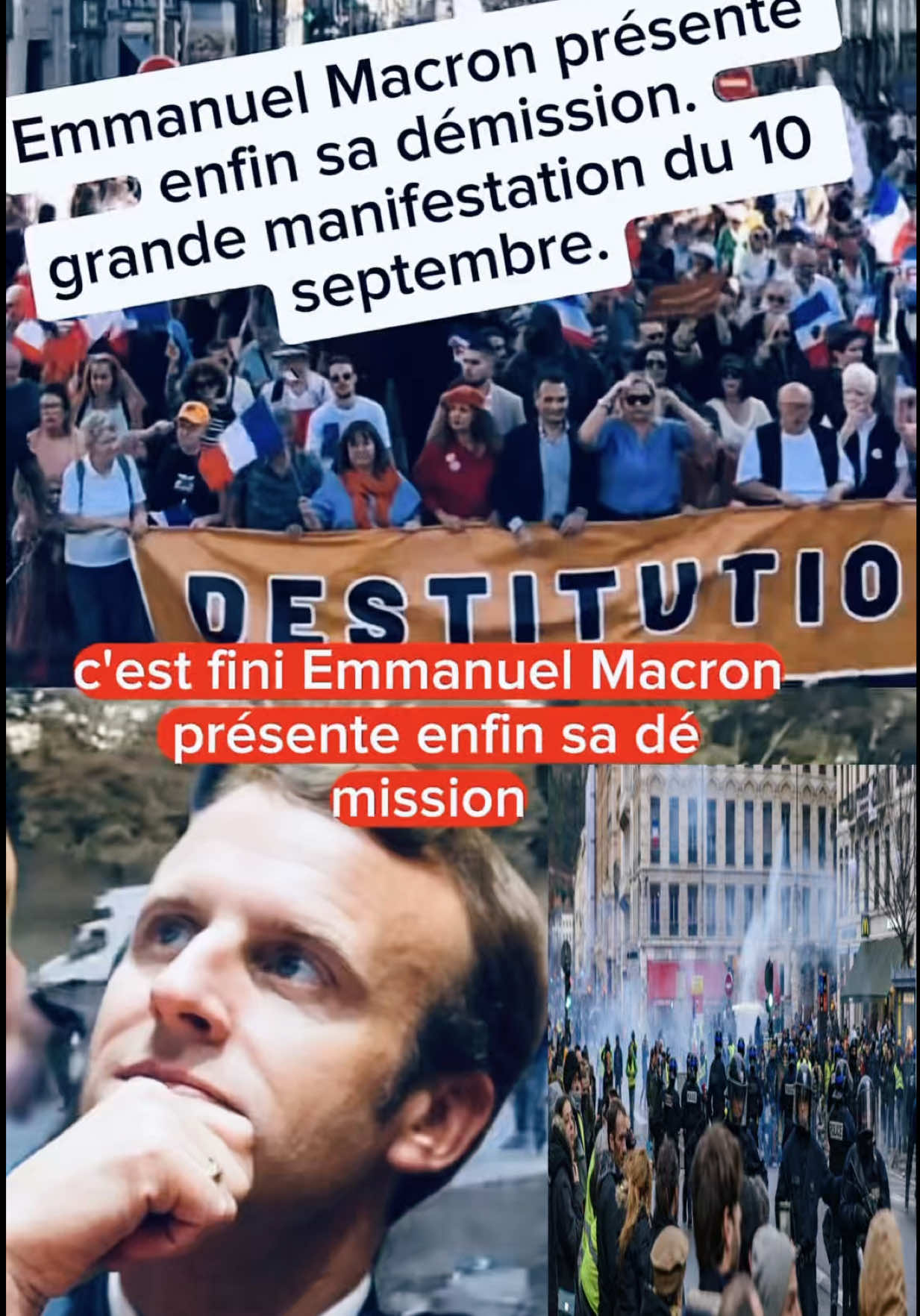 Emmanuel Macron présente enfin sa démission grande manifestation du 10 septembre .                                              ##france##france🇫🇷_belgique🇧🇪##minifestation##emmanuelmacron##foryoupage❤️❤️