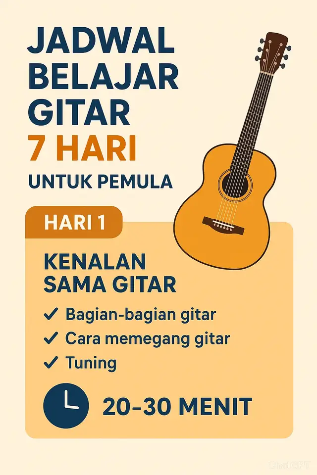 Lengkap Day 1  –  Day 7 Simpan VT & Follow #belajargitar #gitarispemula #gitarakustik  #lewatberandatiktok #fypppppppp 