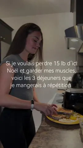 JUSTE ICI 👇 👉 Sandwich déjeuner maison (38g protéines, 385 cal) > 1 muffin anglais de blé entier > 1 œuf + 50 ml de blancs d’oeufs > 2 tranches de poitrine de dinde > 15 g de fromage Allegro > 1 poignée d’épinards > 1 c. à soupe de pesto de tomates séchées 👉 Smoothie protéiné (36g protéines, 357 cal) > 200 ml de lait d’amande non-sucré > 1.25 scoop de protéine en poudre Believe (vanille) > 100 g de baies mélangées > 1 c. à soupe de graines de chia > 1 c. à soupe de beurre d’amande 👉 Overnight oats protéinés (34g protéines, 400 cal) > 35 g de flocons d’avoine > 500 ml d’eau > 1 scoop de protéines en poudre Believe (vanille ou chocolat) > 1 c. à thé de graines de chia > 1 c. à soupe de beurre d’amande > 75 g de baies congelés ❤️ Et abonne-toi @jesuiscoachmc pour des conseils concrets pour perdre du gras, tonifier tes muscles et te sentir mieux dans ton corps. Si tu veux sauver 15% de rabais sur tes suppléments Believe, utilise mon code “COACHMC” 🔥  #PerteDeGras #Macros #Déjeuner #Protéines #breakfast      
