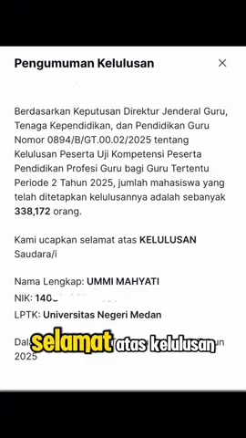 Alhamdulillah ya Allah😭😭😭#CapCut #pengumumankelulusanppg #ppggurutertentutahun2025 #ppgbatch1 #ppg2025 