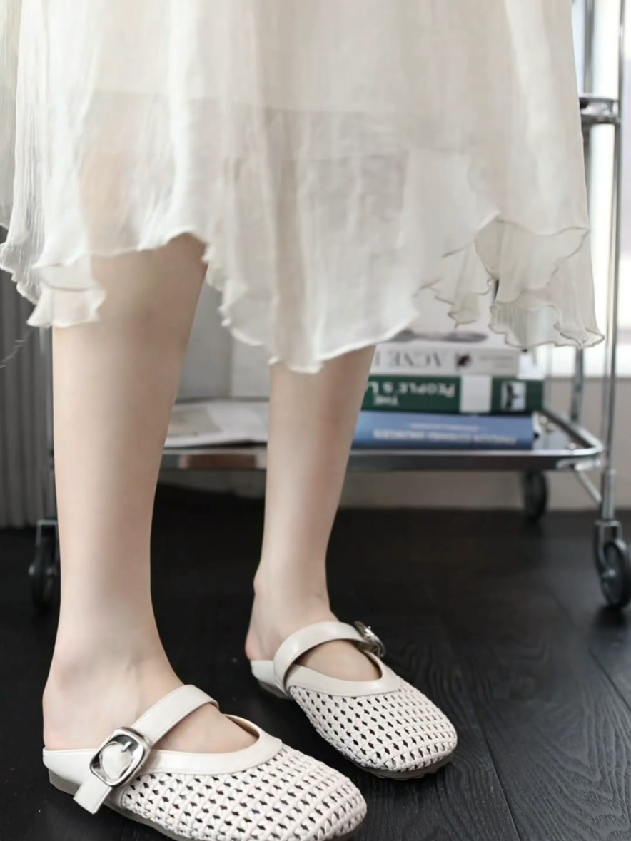 [Tăng 1 size]Sục lưới đế bệt #depnu #depnuthoitrang #depnuxinh #dép #depsandal #sandalnu #giaydep 