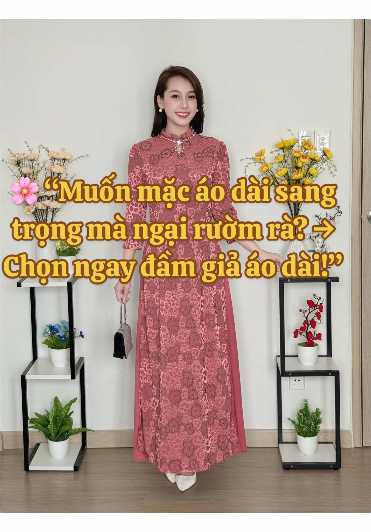 🌸 “Muốn mặc áo dài sang trọng mà ngại rườm rà? → Chọn ngay đầm giả áo dài!”#damtrungnien #damaodai #aodaicachtan #damdutieccaocap #xuhuong 
